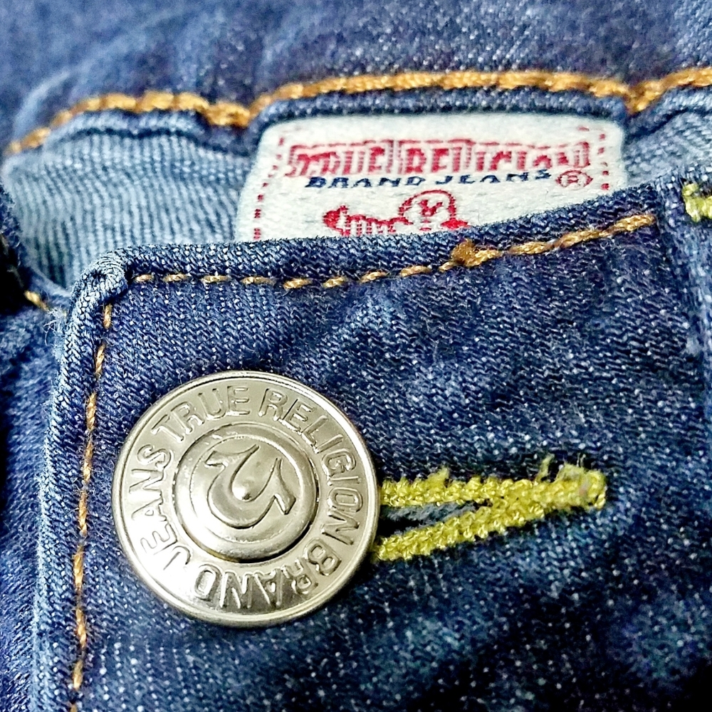 Vintage Y2k True Religion USA Womens Hi Rise Boot Cut Classic Blue Jeans size 28 - Picture 4 of 11